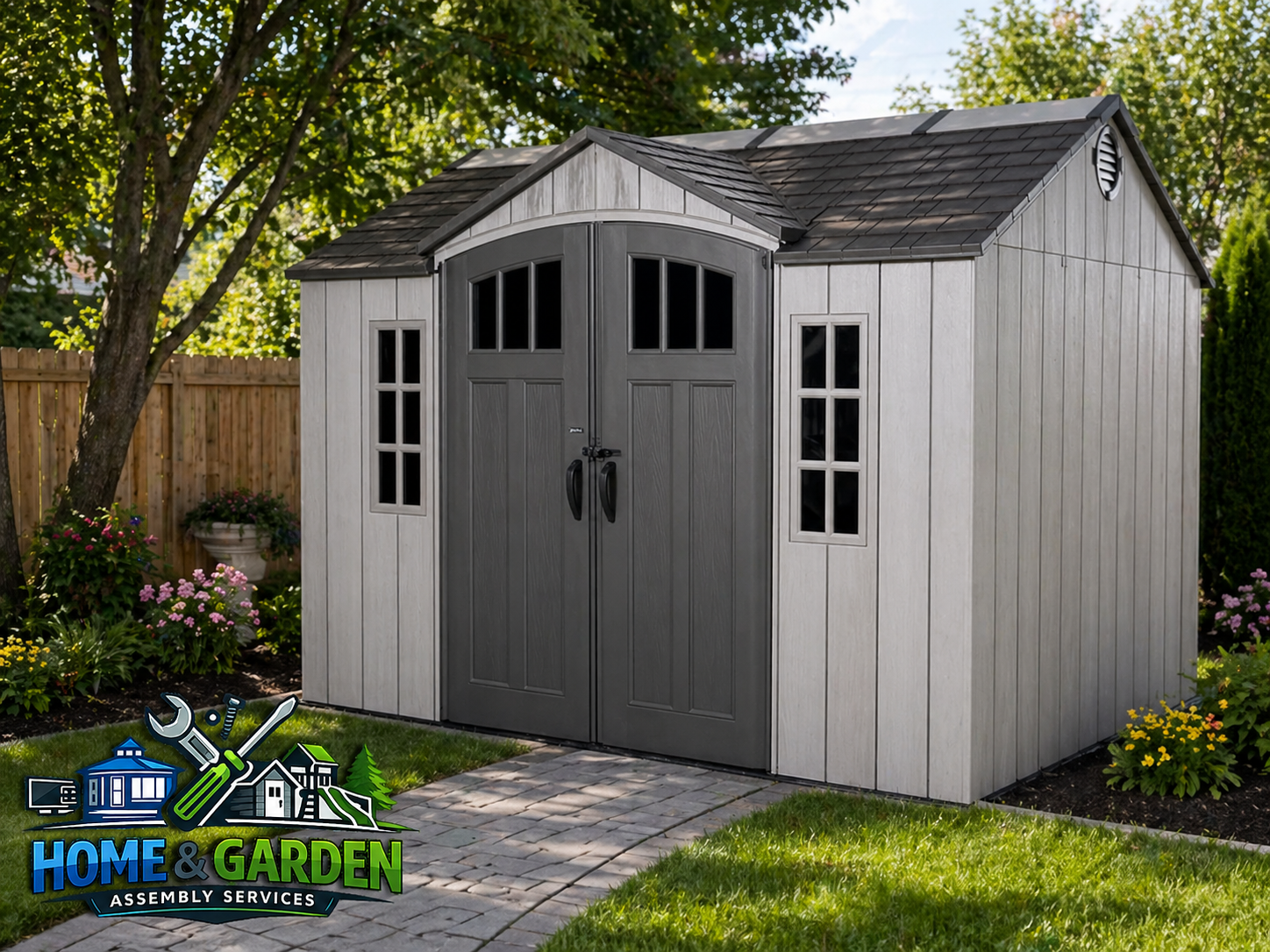 Assembled shed.
